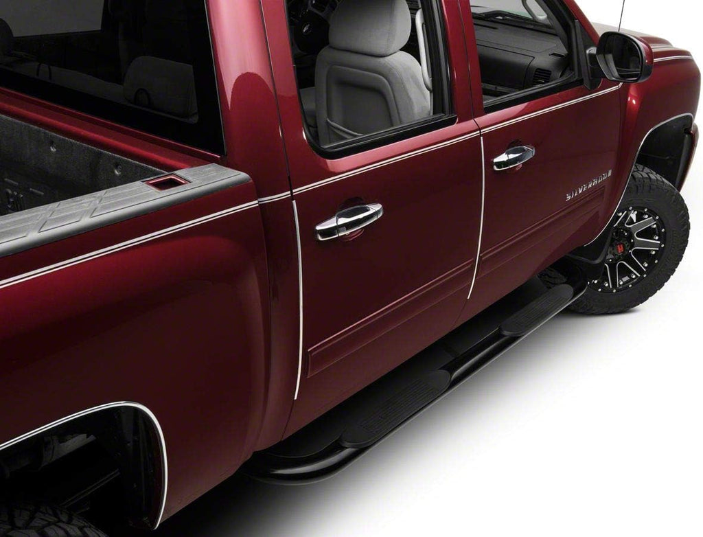 Black 4-Inch Oval Bent End Side Step Bars C21614