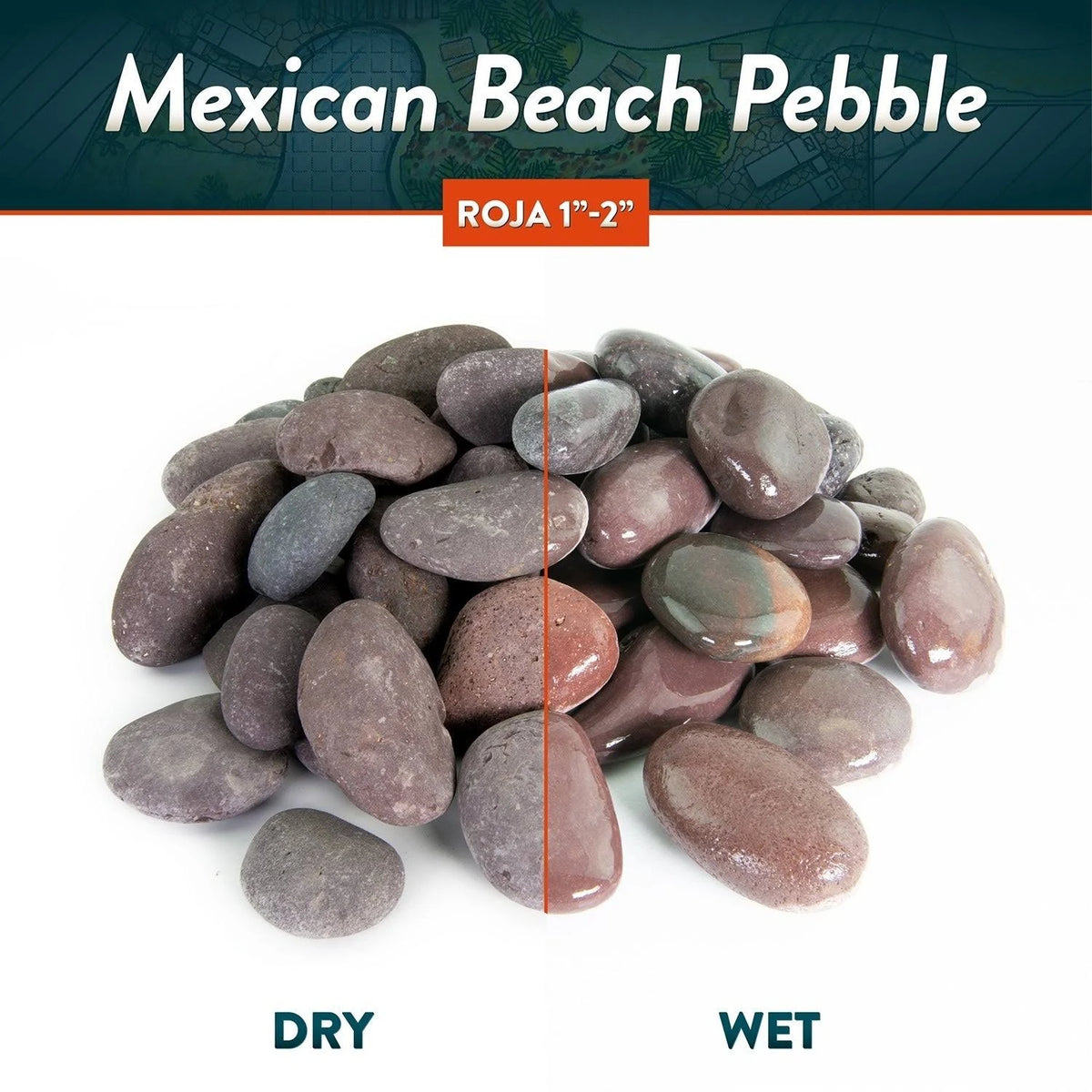 Mexican Beach Pebbles 40 lbs Smooth Round Stones H71280