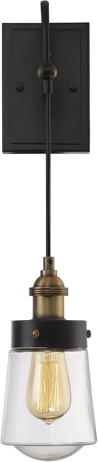 1 Light Vintage Black Sconce Wall Light L989148