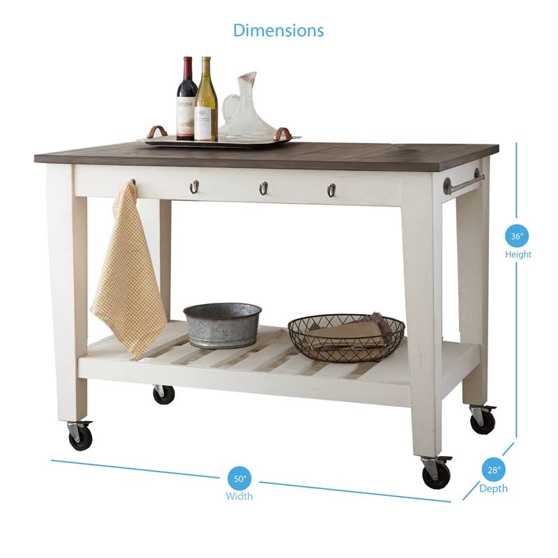 White Kitchen Cart V308