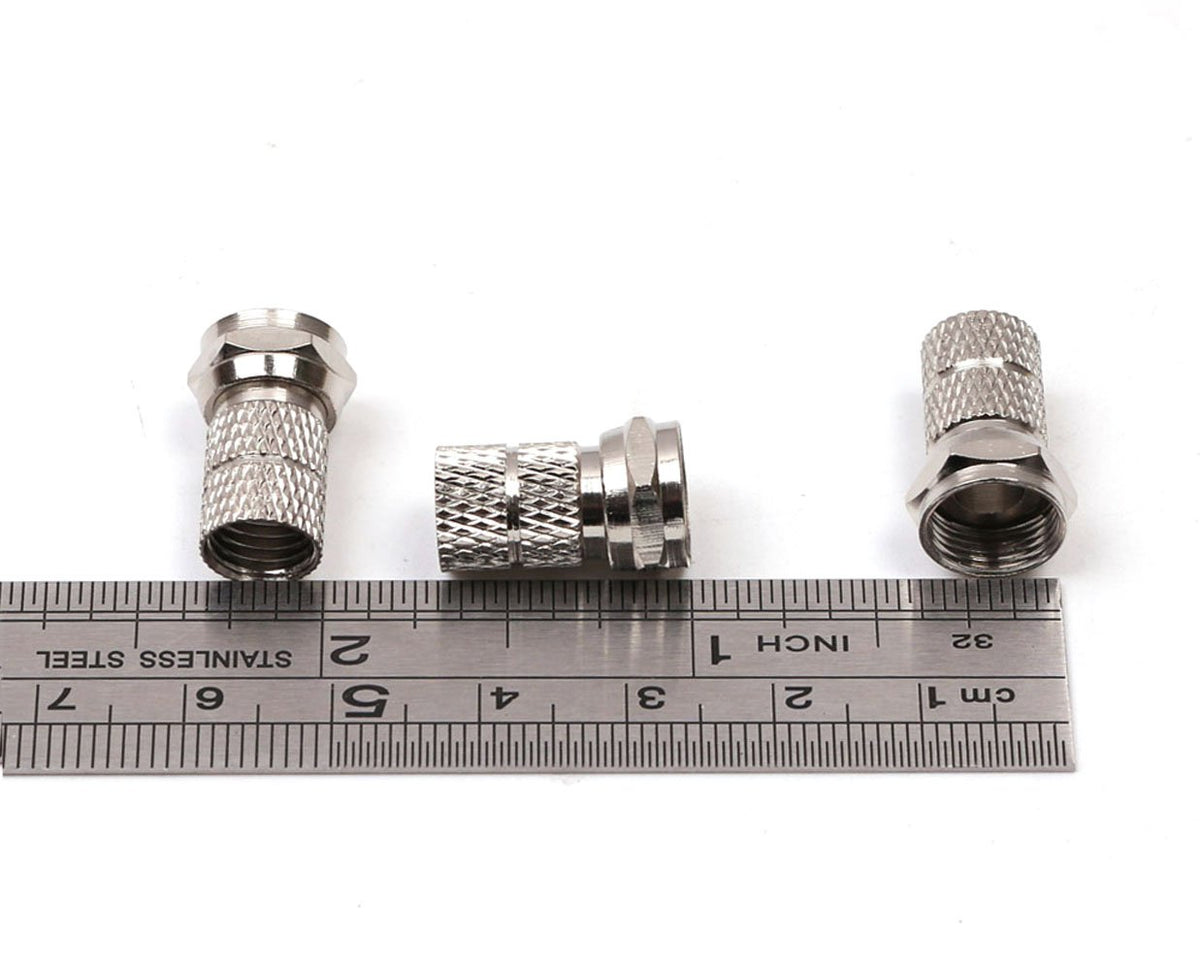 RG6 F-Type Twist-On Coaxial Cable Connector 6PCS Silver U865468