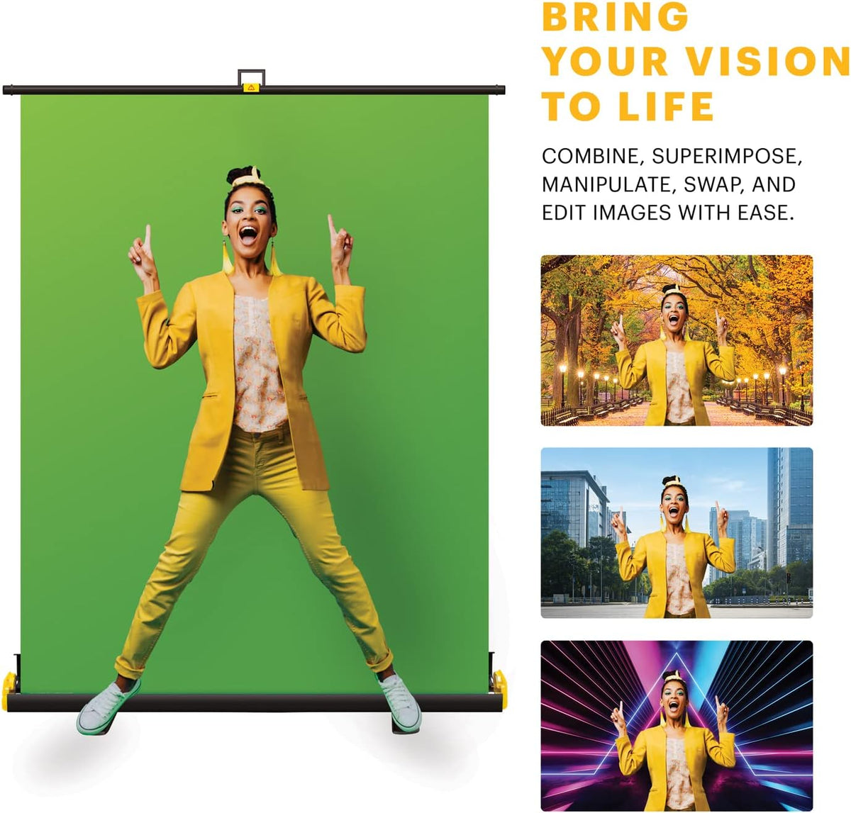 Portable Collapsible Green Screen Chroma Key Backdrop with Stand E2126