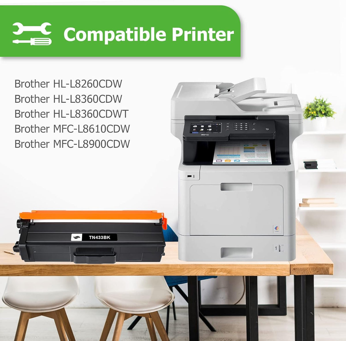 Compatible TN433 Toner Cartridge 4-Pack K9285