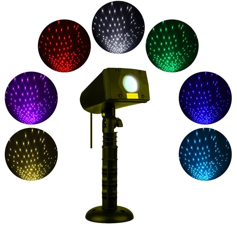 White 7 Color Laser Christmas Lights with Remote Control V3054