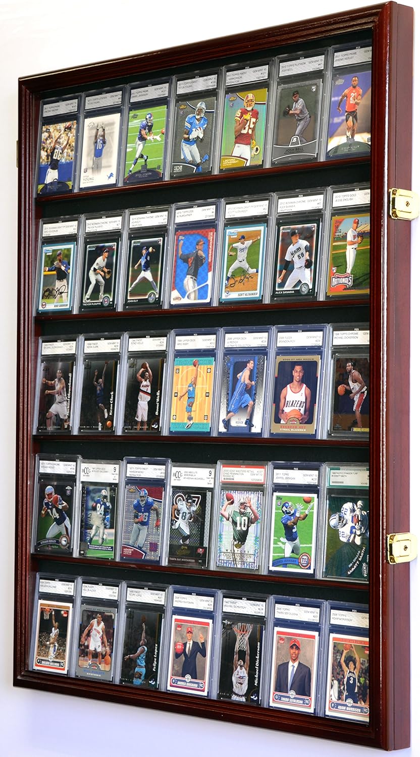 Graded Sport Cards Display Case Wall Cabinet with UV Door X99591
