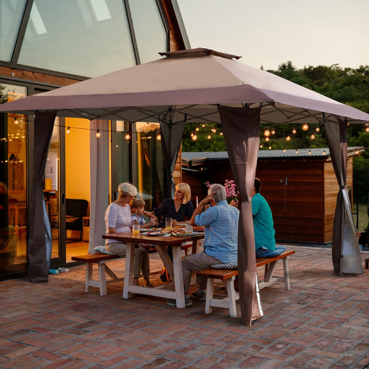 13'x13' UV Block Gazebo Canopy with Hardware Kits E898