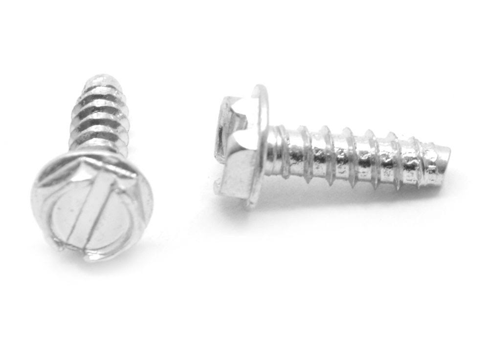 #8-18 x 1 Sheet Metal Screw Slotted Hex Washer Head Zinc Plated W974305