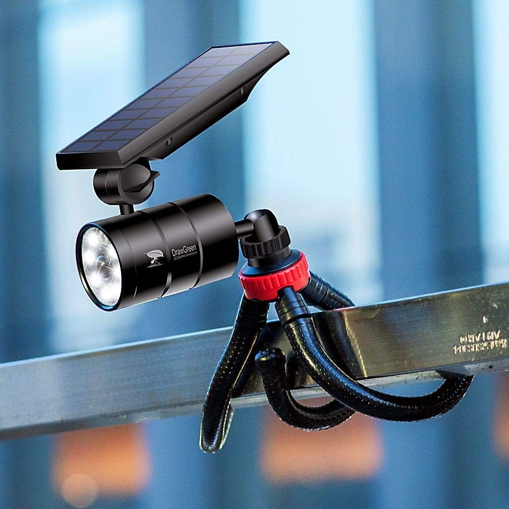 Solar Motion Sensor Camping Lights of 2 Aluminum 9W 1400-Lumen LED Flood Spotlights Q8194