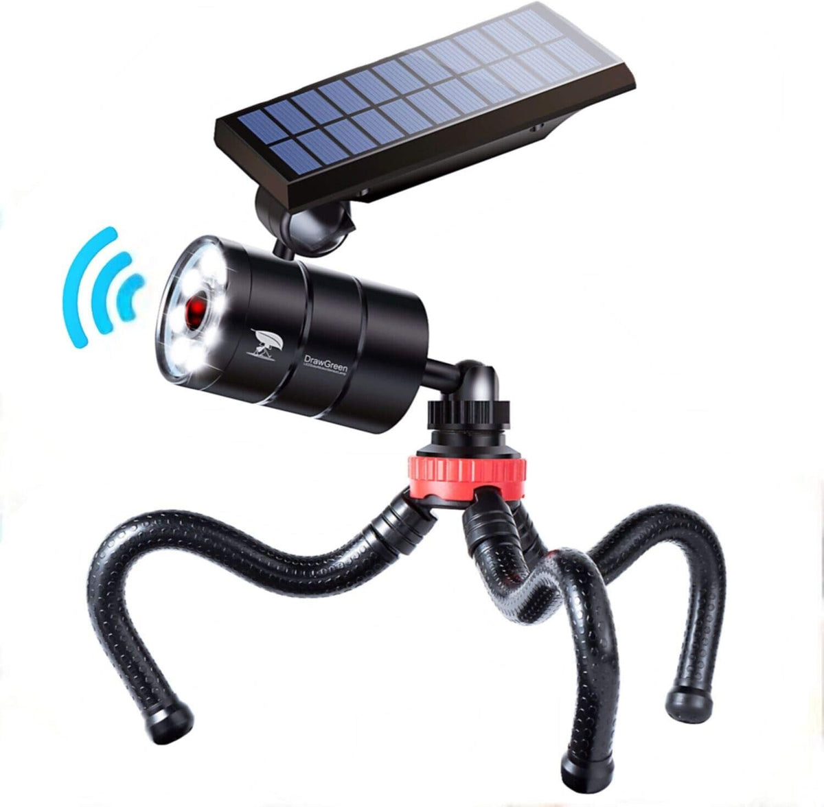 Solar Motion Sensor Camping Lights of 2 Aluminum 9W 1400-Lumen LED Flood Spotlights Q8194