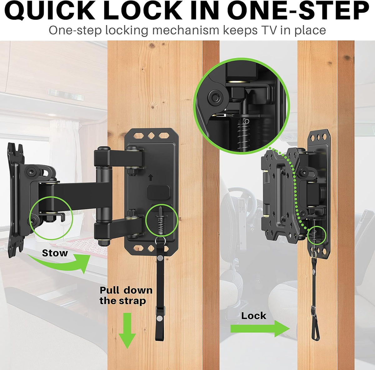 Lockable RV TV Mount for 10-26 Inch Flat Screens, Pack of 2 B77153