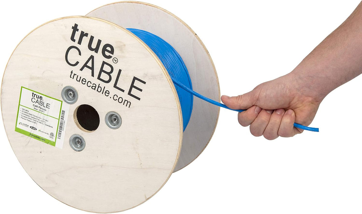 White Cat6 Plenum 500ft Bare Copper Ethernet Cable F642