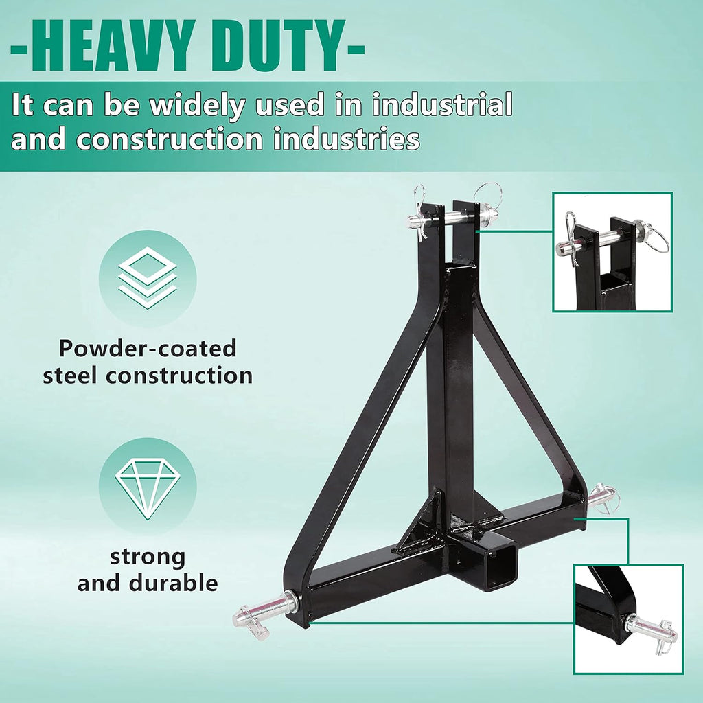 3 Point 2 Receiver Tractor Tow Hitch Drawbar Adapter Z168