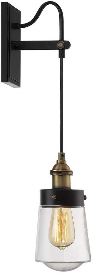 1 Light Vintage Black Sconce Wall Light L989148