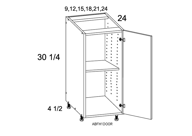 White Pine 1 Door Engineered Wood Base Cabinet Z851