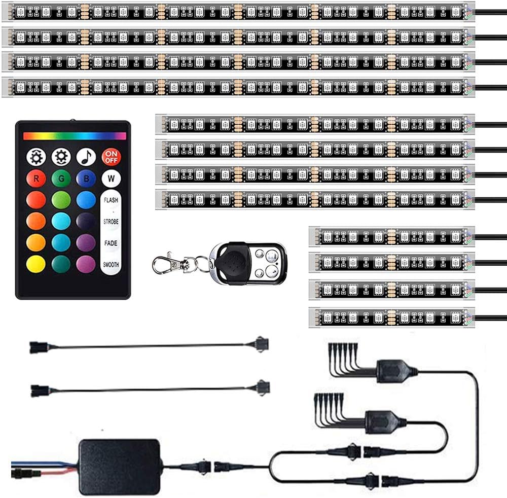 12Pcs Multi-Color Motorcycle LED Light Kit with Remote I284991