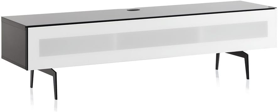 Black Wood and Glass TV Stand with Metal Legs L977674
