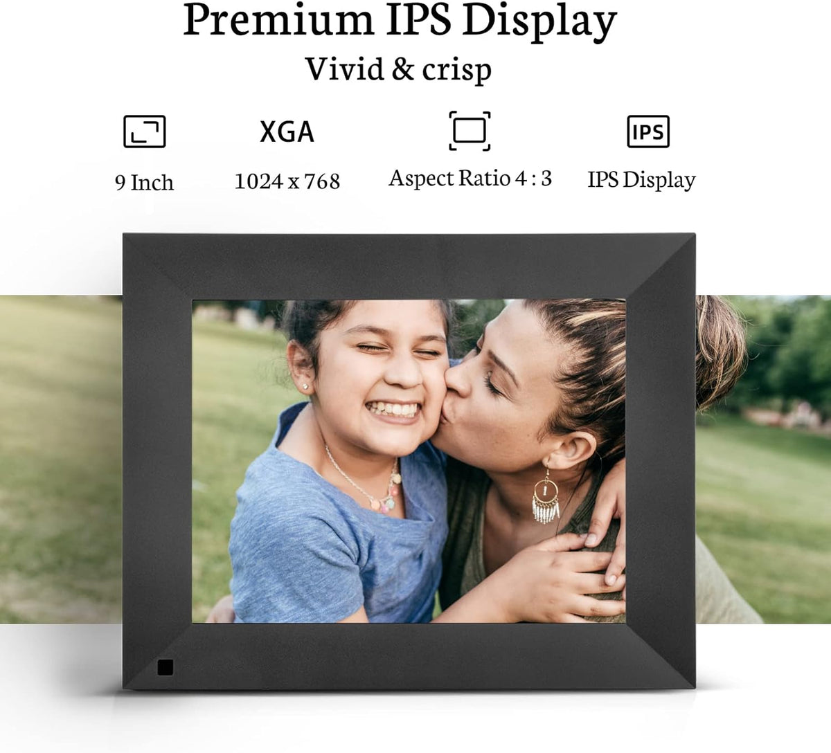Digital Picture Frame IPS Display Wall-Mountable with Remote Control J992