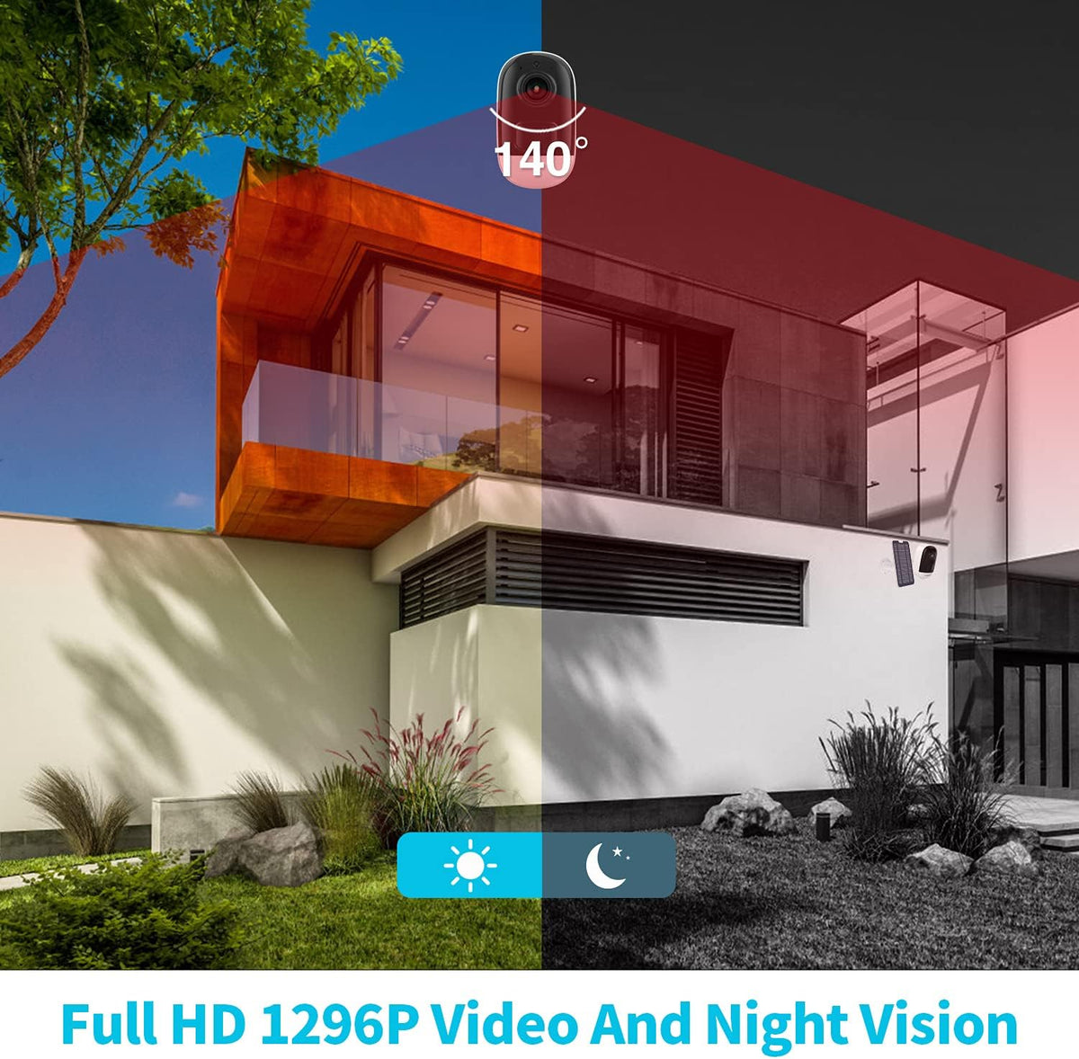 Solar Powered Wireless Security Camera with Night Vision S612783