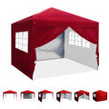 10x10 Pop Up Canopy with Sidewalls Red D95330