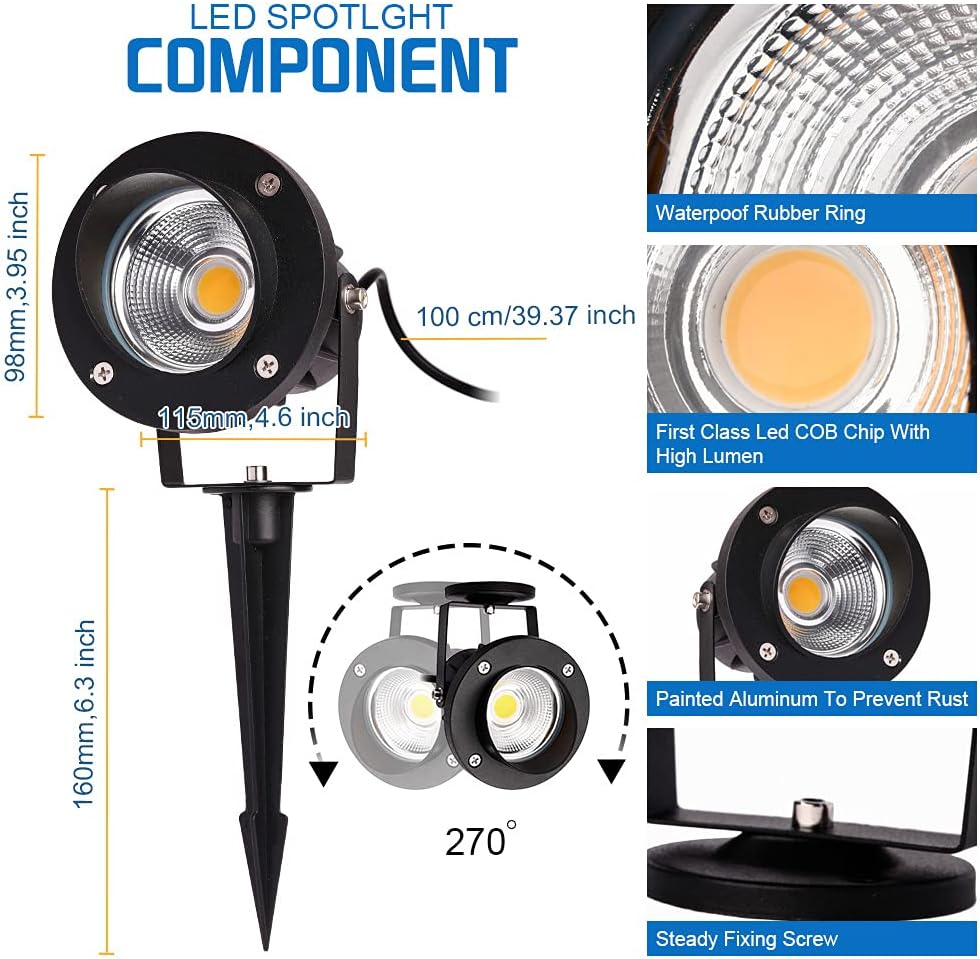 18W Low Voltage LED Landscape Spotlight 2 Pack V99042