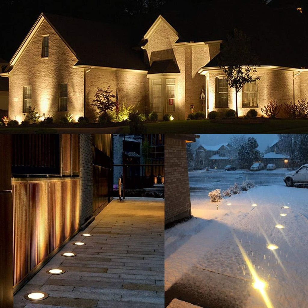 3W 12V-24V IP67 Waterproof LED Well Lights 8 Pack Warm White F3230