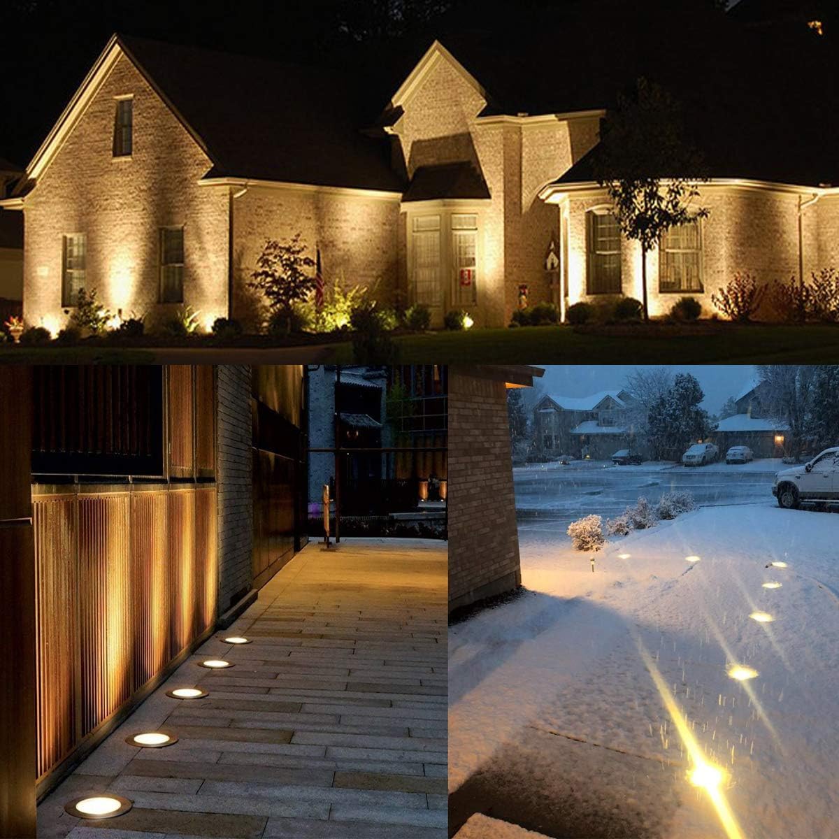 3W 12V-24V IP67 Waterproof LED Well Lights 8 Pack Warm White F3230