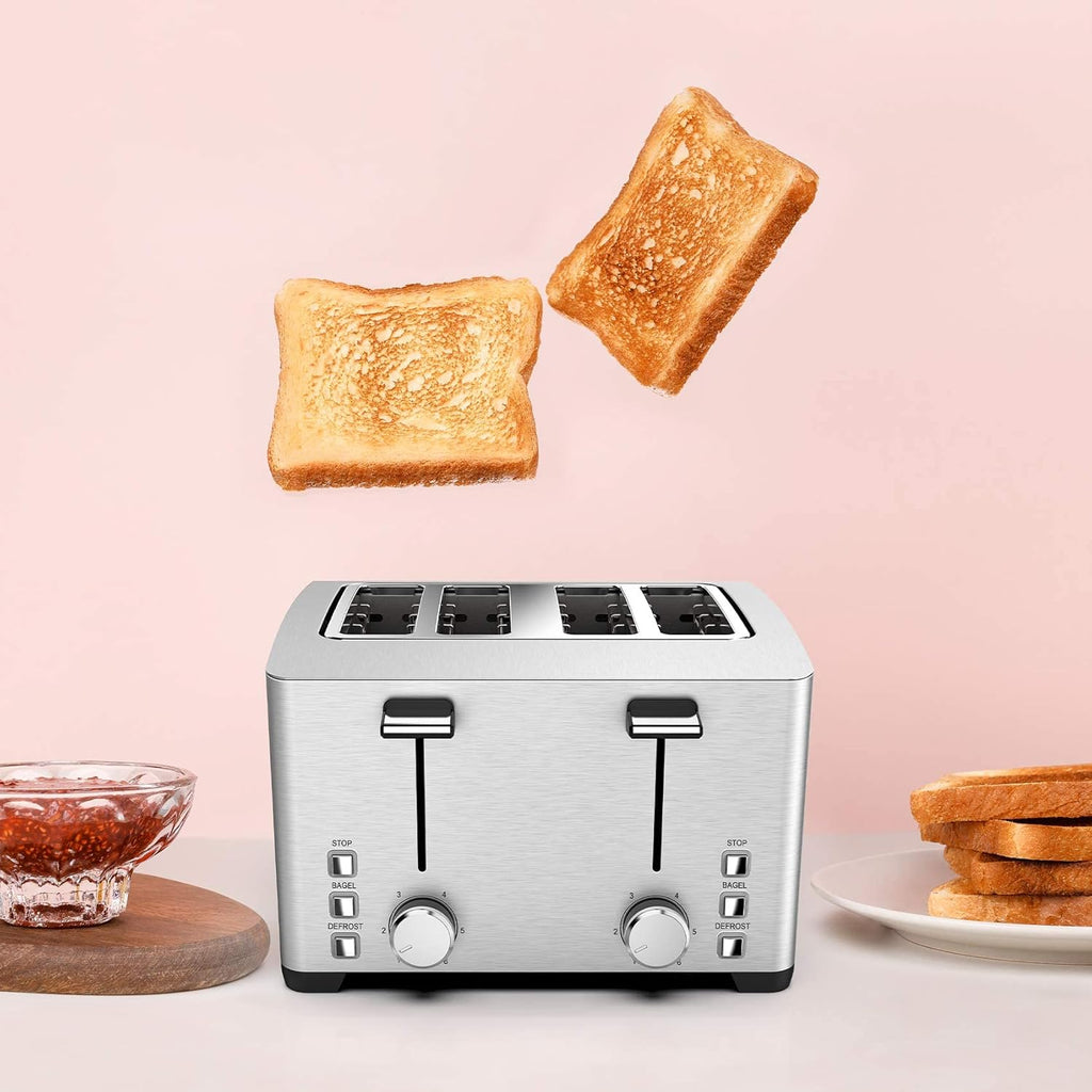 4 Slice Wide Slot Stainless Steel Toaster P353