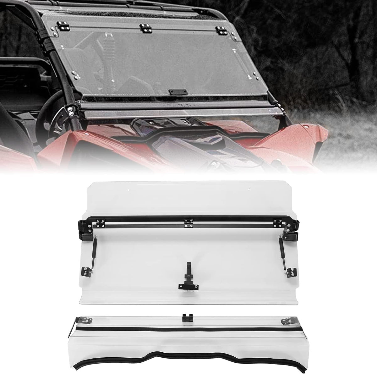Full Heavy Duty UTV Clear Windshield 3-in-1 Vented X8107