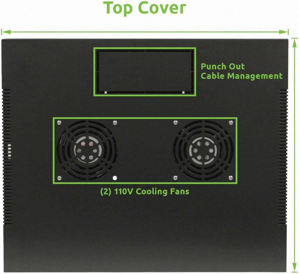 9U Wall Mount Server Cabinet Rack with Glass Door Locking Black N80134