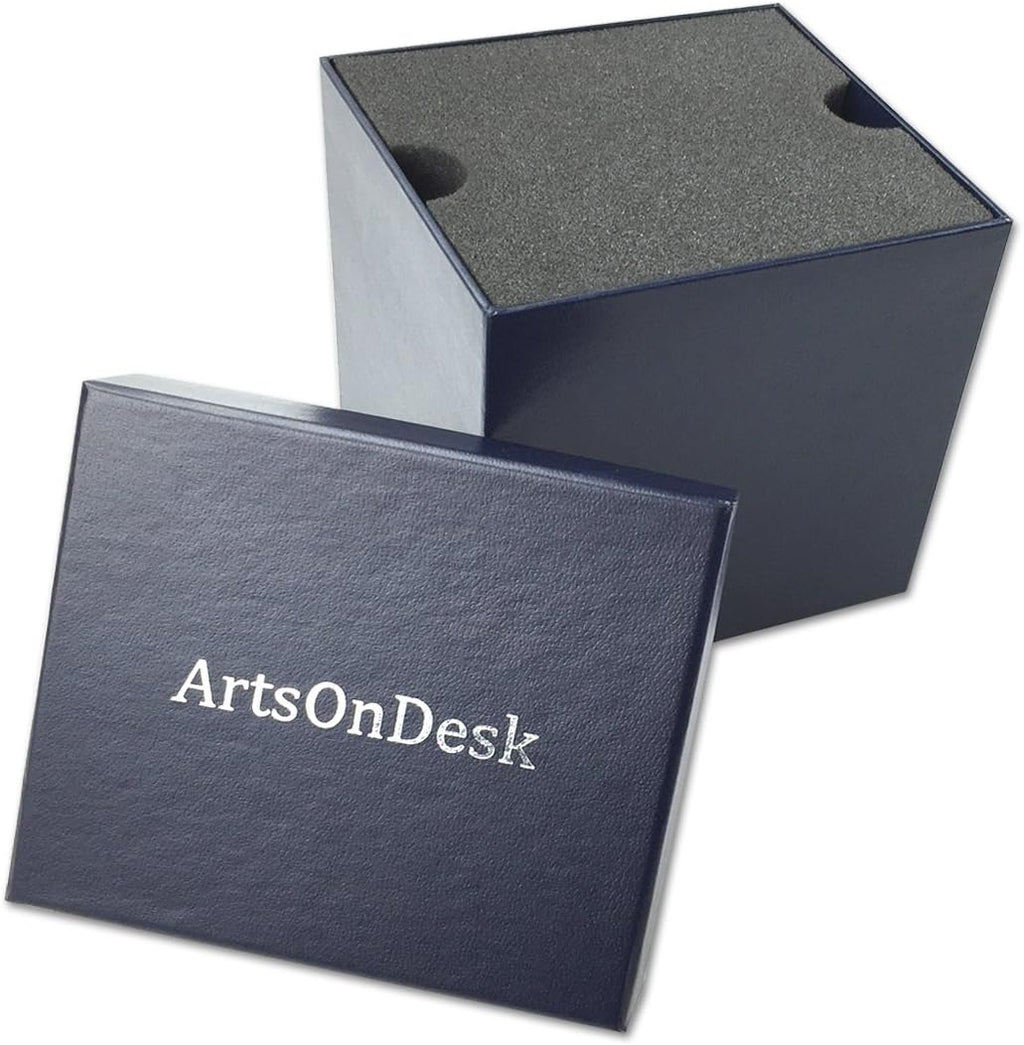 Modern Art Pen and Pencil Holder Stainless Steel Satin Finish Desktop Organizer A845407