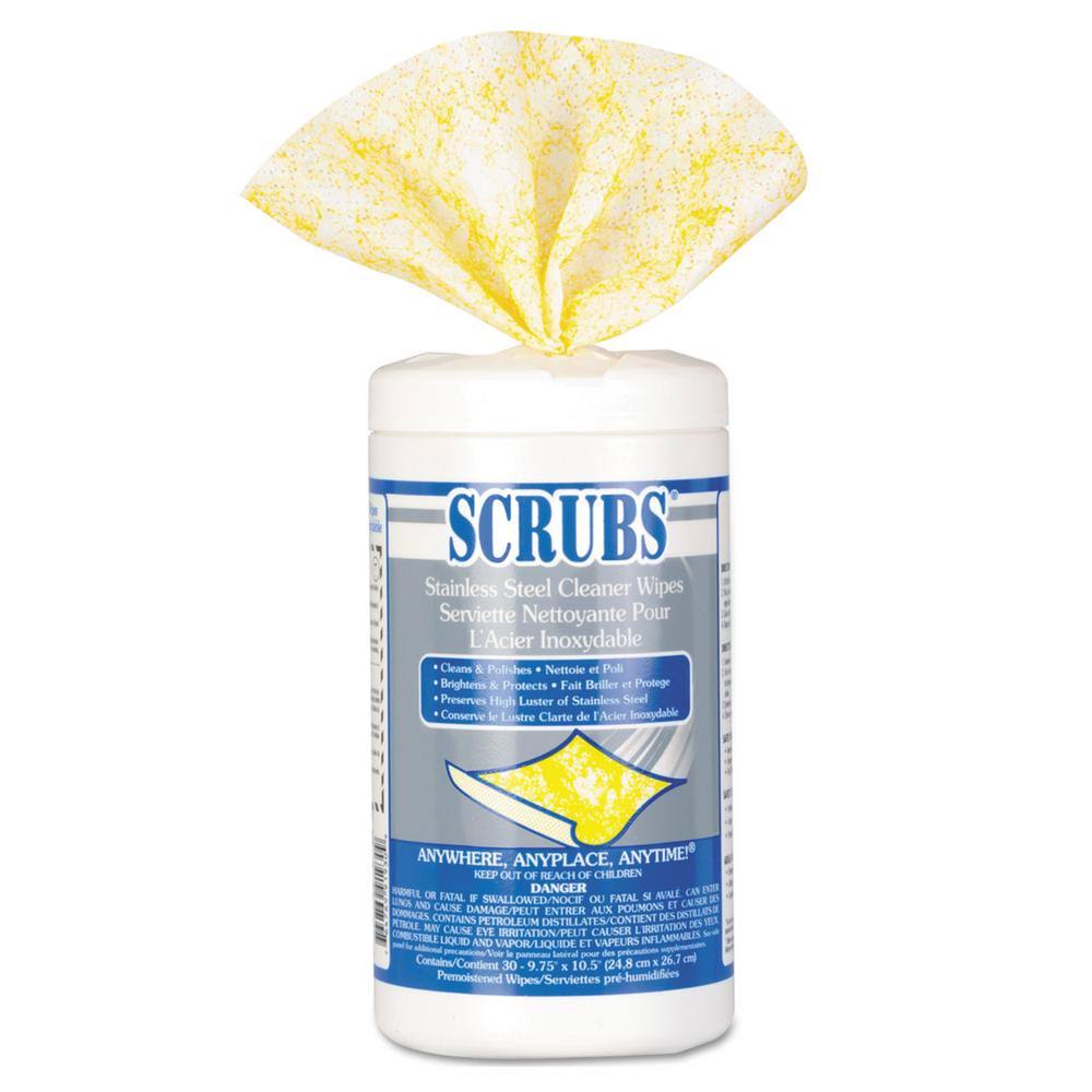 Stainless Steel Cleaner Wipes 30 Wipes 6 Canisters G16350