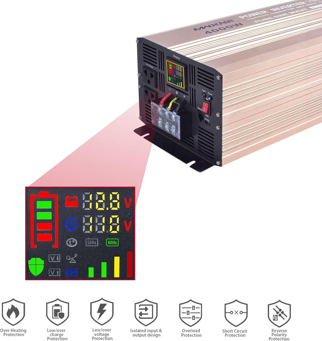 4000 Watts Pure Sine Wave Power Inverter with LCD Display and Remote Control R638937