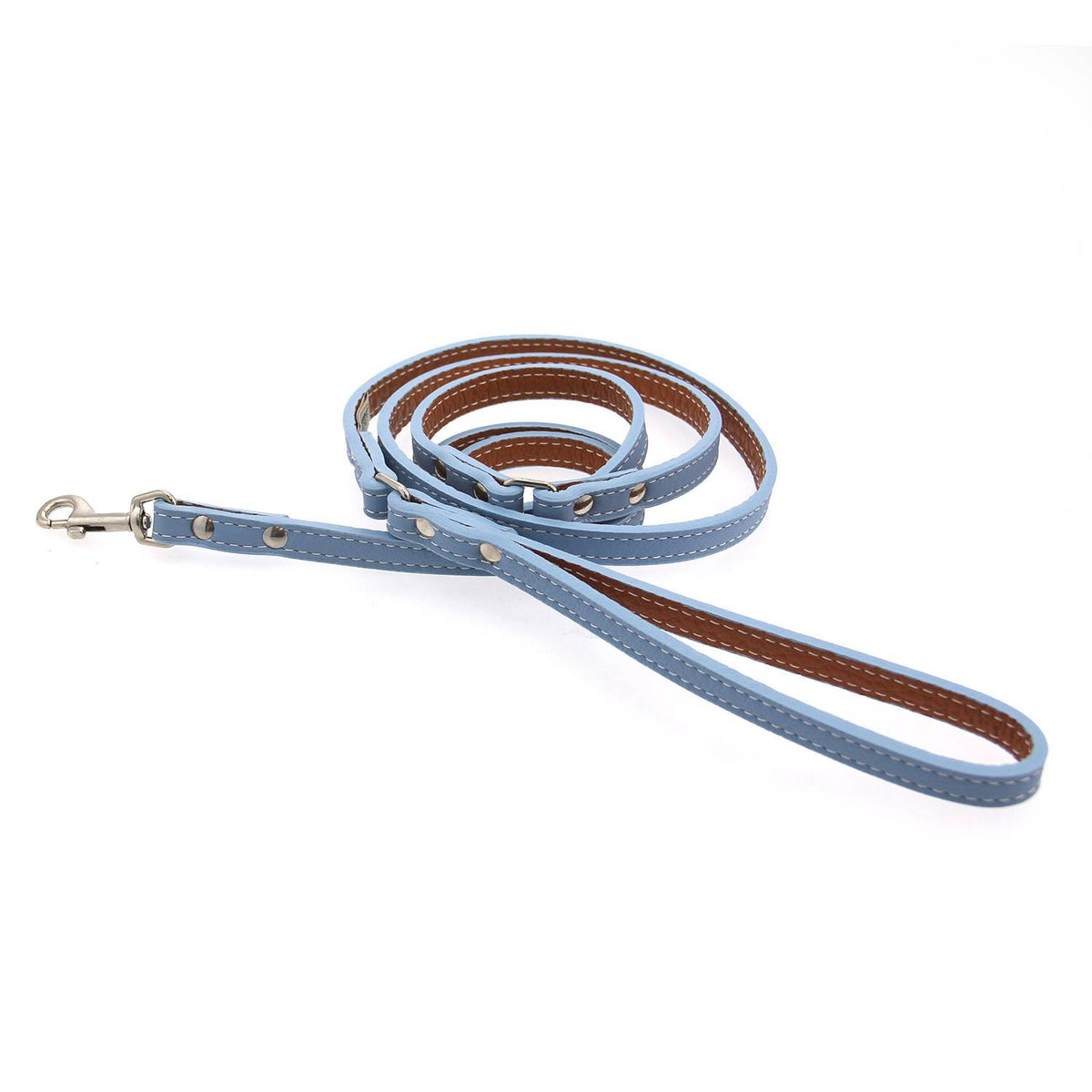 Light Blue Leather Dog Leash S52452