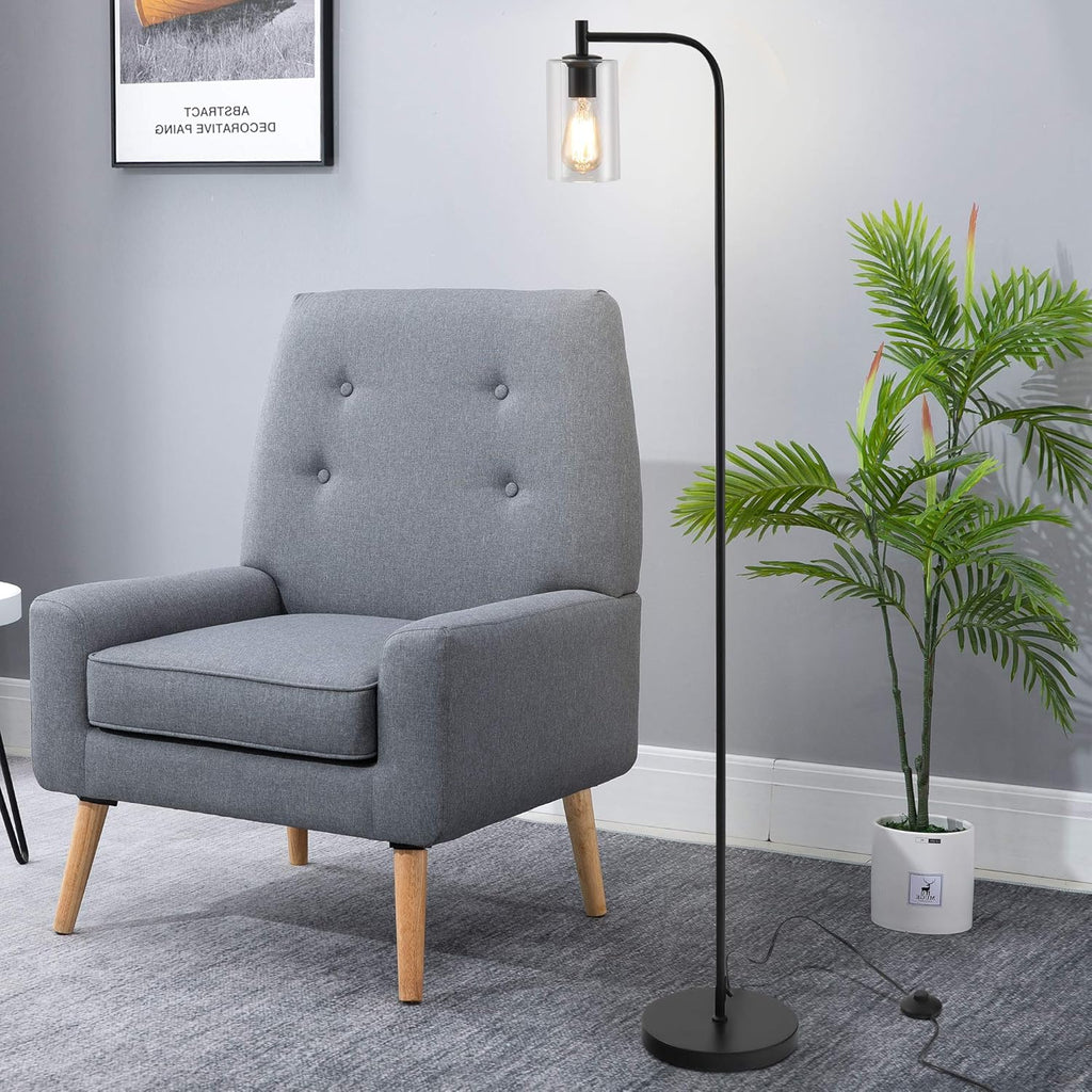 Black Floor Lamp with Glass Shade H869414