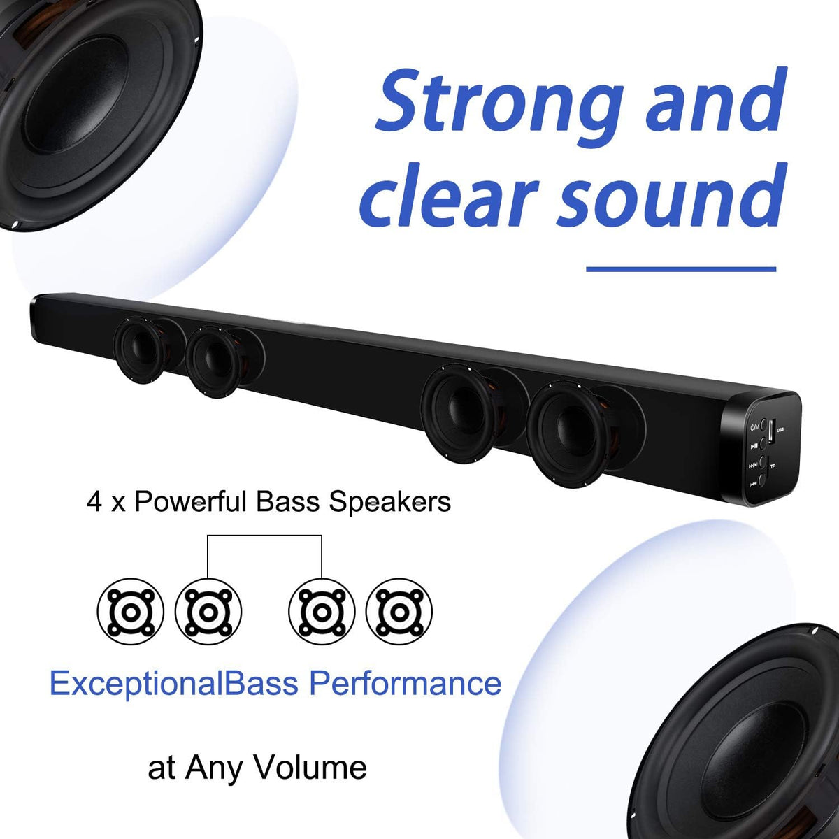 37-Inch Bluetooth Sound Bar with Surround Sound C927027