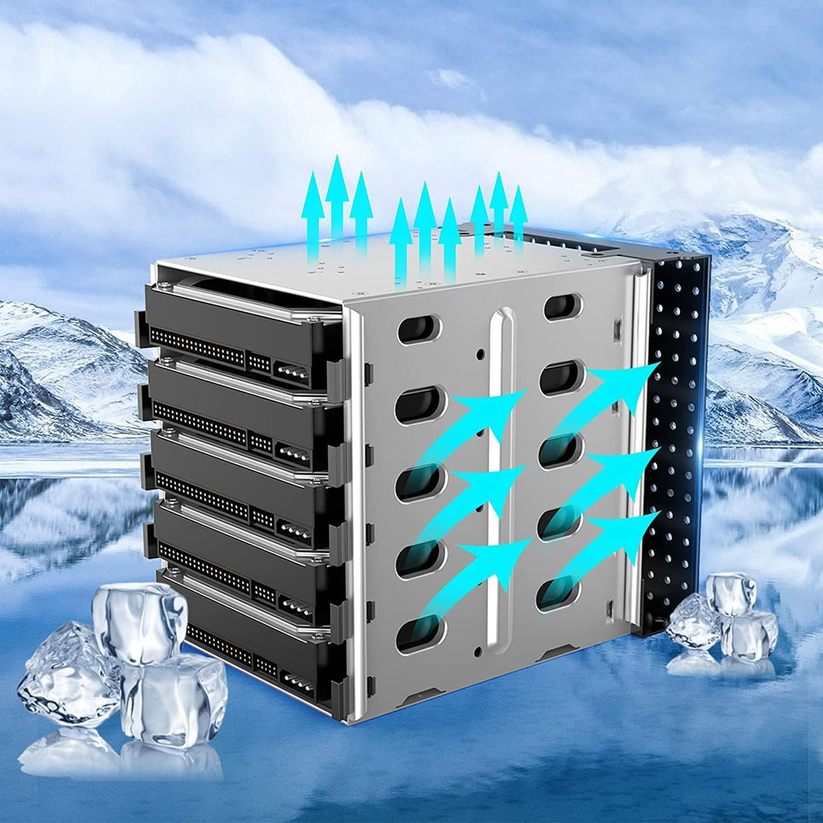 Alloy Steel Hard Drive Cage with Fan Space A785163