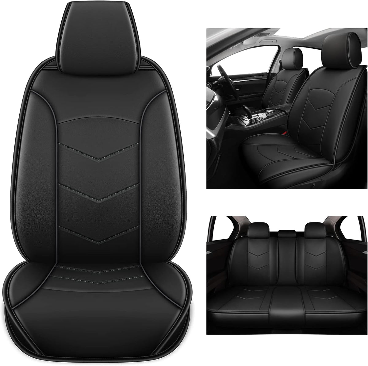 Leather Car Seat Covers Full Set 5 Seats C96568