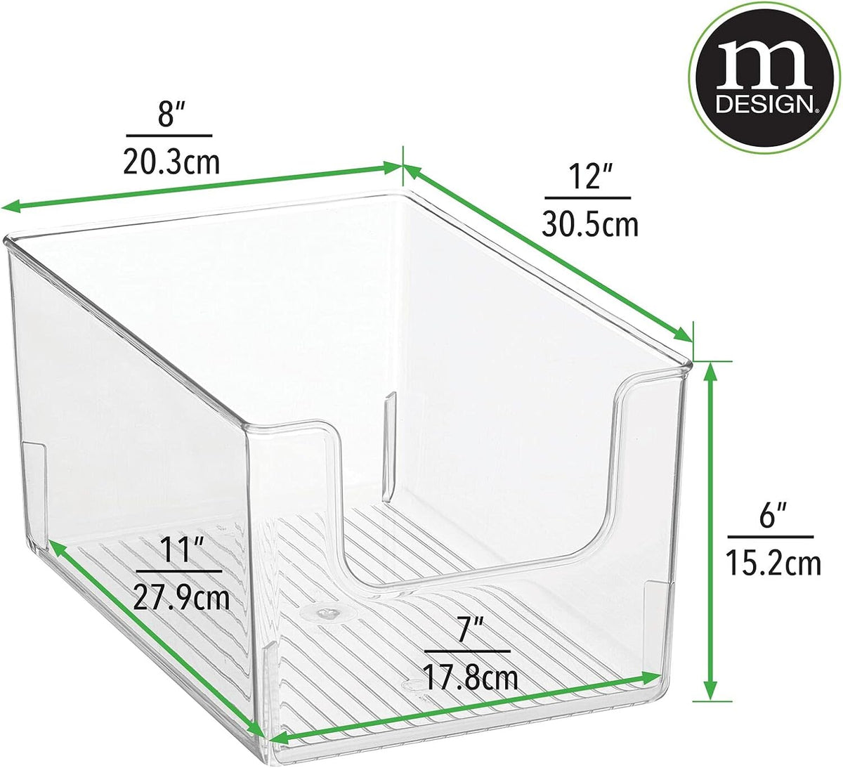 Clear 4 Pack Stackable Plastic Open Front Storage Organizer Bin Basket Q412005