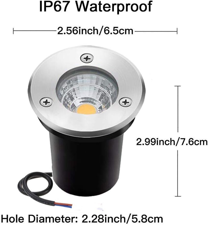 3W 12V-24V IP67 Waterproof LED Well Lights 8 Pack Warm White F3230
