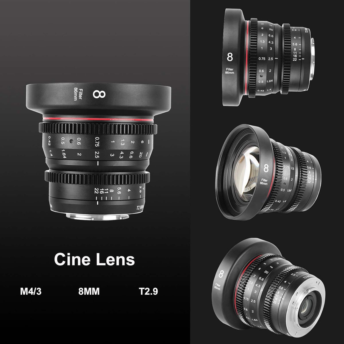 8mm T2.9 Wide-Angle Cinema Lens M83446
