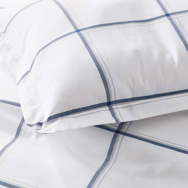 Navy Yarn-Dyed Cotton Percale Twin Duvet Cover Q827206