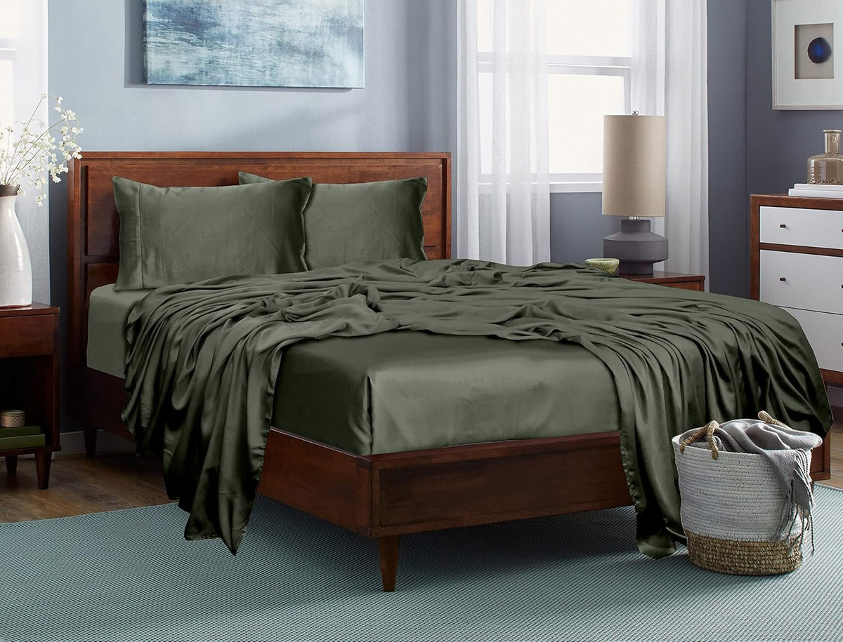 100% Tencel Lyocell Bed Sheets Set 5PC Split King Taupe C712