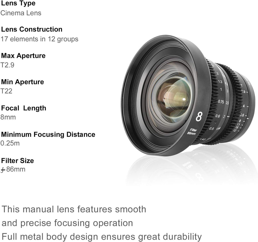 8mm T2.9 Wide-Angle Cinema Lens M83446