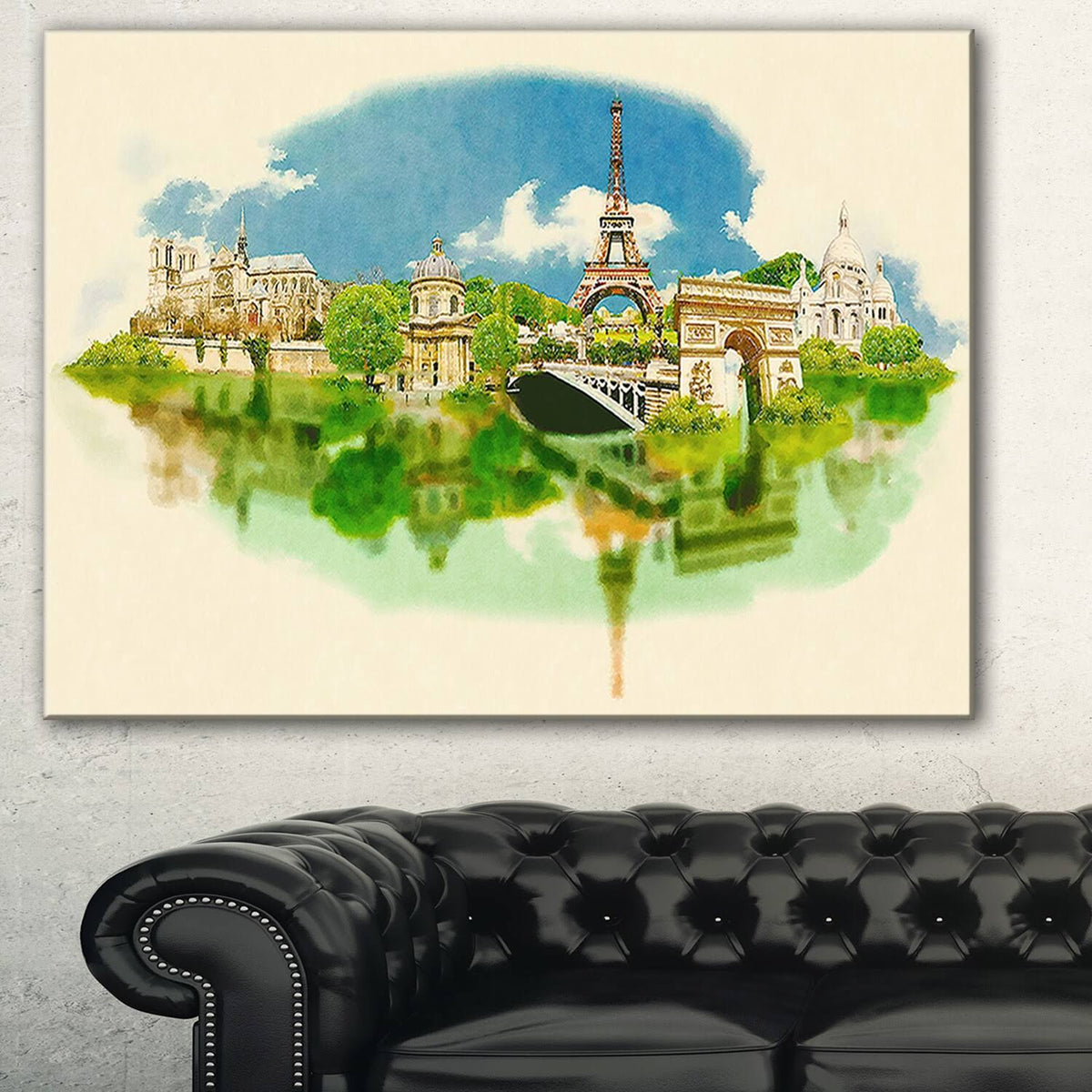 Beige Cityscape Watercolor Canvas Print G113