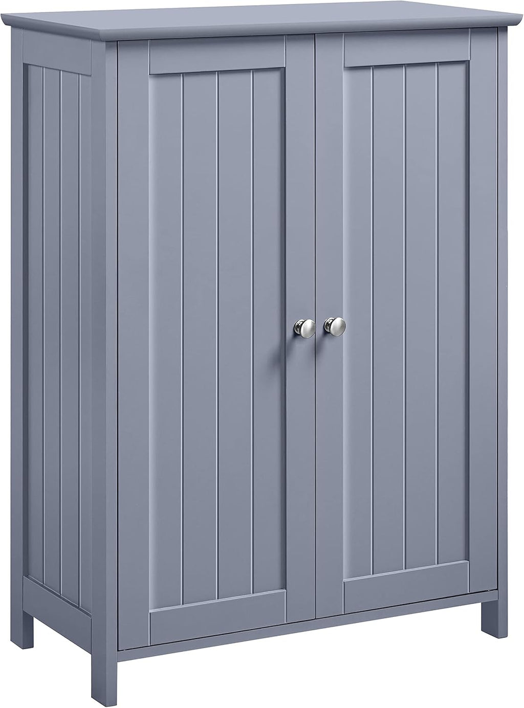 Gray Bathroom Storage Cabinet with Double Doors and Adjustable Shelves J917