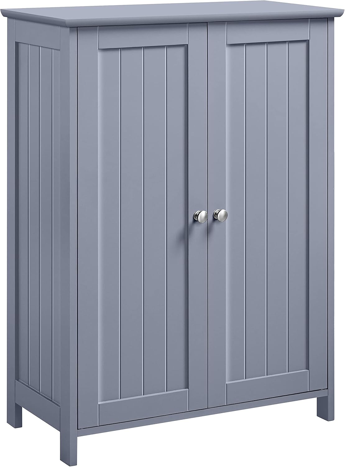 Gray Bathroom Storage Cabinet with Double Doors and Adjustable Shelves J917