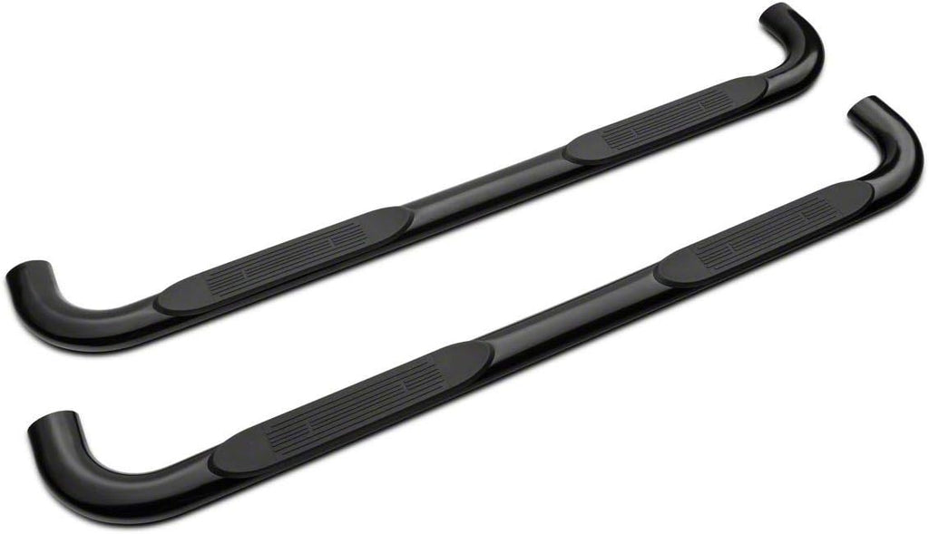 Black 4-Inch Oval Bent End Side Step Bars C21614