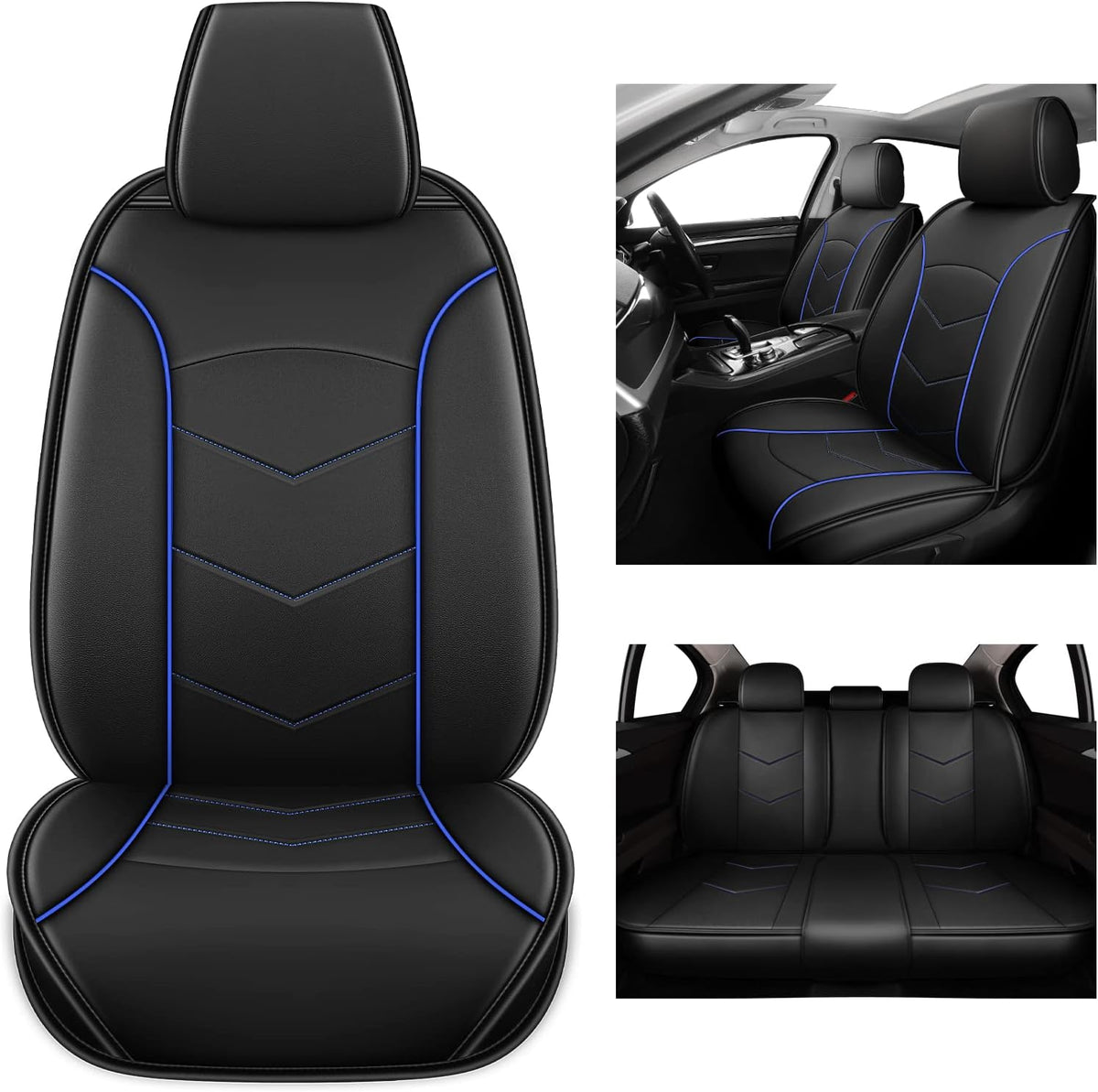 Leather Car Seat Covers Full Set 5 Seats C96568