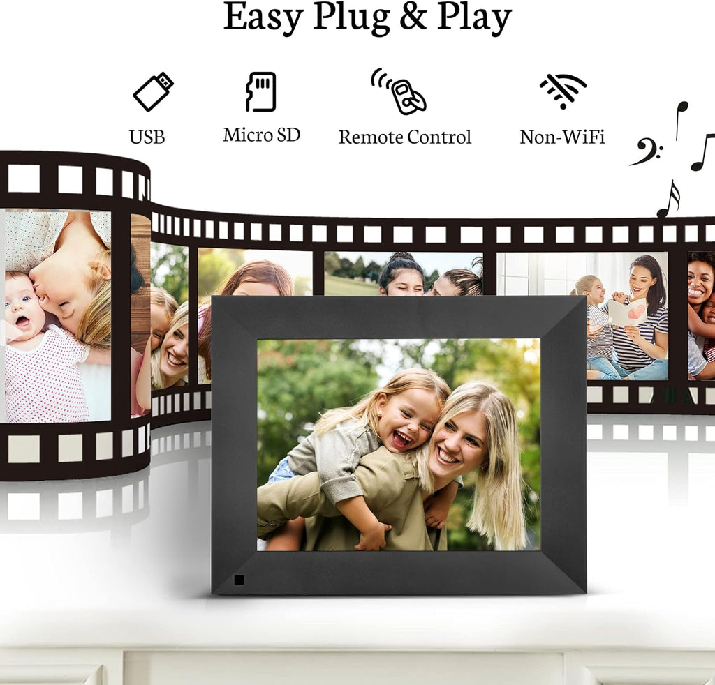 Digital Picture Frame IPS Display Wall-Mountable with Remote Control J992