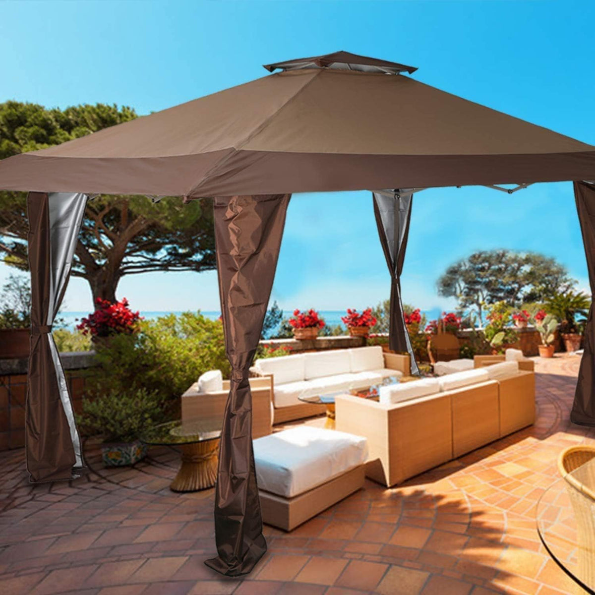 13'x13' UV Block Gazebo Canopy with Hardware Kits E898